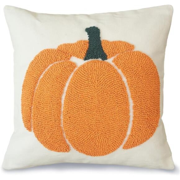 Fall Pillow Covers 18x18 inch, Embroidered Pumpkins Throw Pillows - Picture 1 of 7